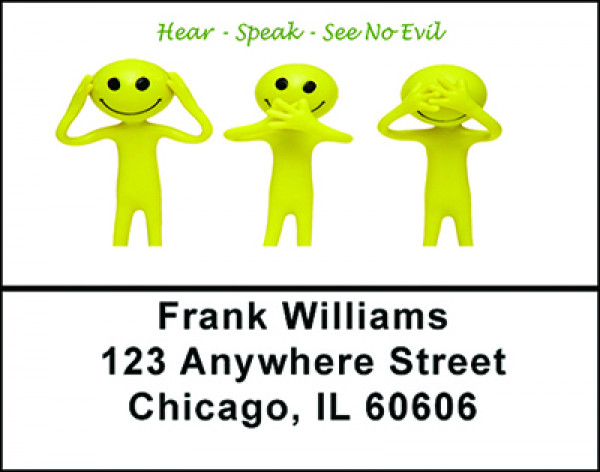 Hear-Speak-See No Evil Address Labels | LBBAL-77