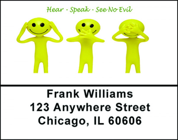 Hear-Speak-See No Evil Address Labels | LBBAL-77