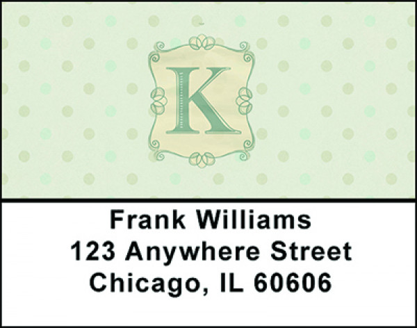 Vintage Monogram K Address Labels | LBBAL-96