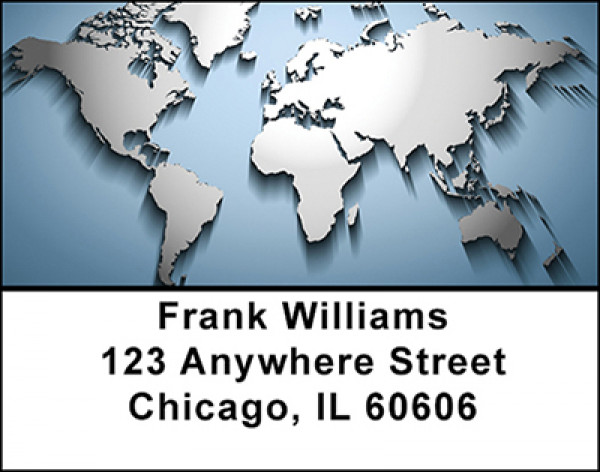 Map of the World Address Labels | LBBAM-51