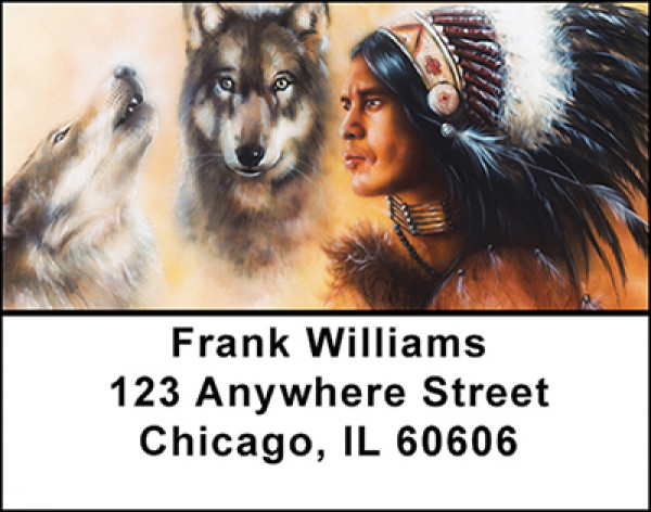 Indian Wolf Spirit Address Labels | LBBAM-85