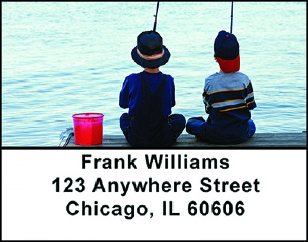 Take A Kid Fishing Address Labels | LBBAN-03