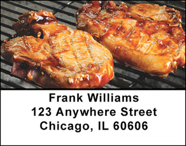 Grilling Meat On The Grill Address Labels | LBBAN-53