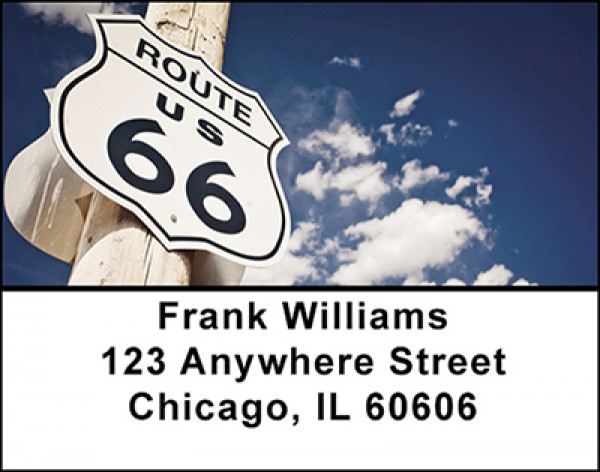 Route 66 Highway Address Labels | LBBAO-09