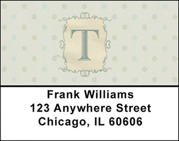 Vintage Monogram T Address Labels | LBBAP-06