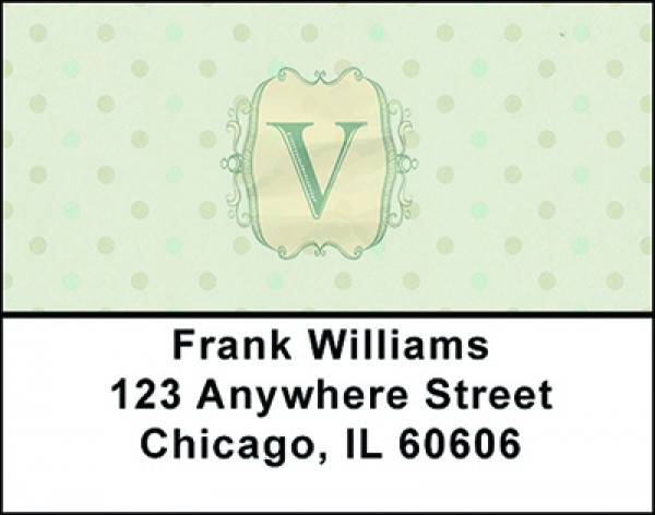 Vintage Monogram V Address Labels | LBBAP-08