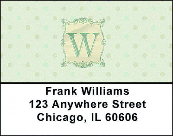 Vintage Monogram W Address Labels | LBBAP-09