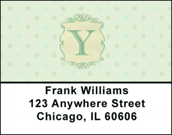Vintage Monogram Y Address Labels | LBBAP-11