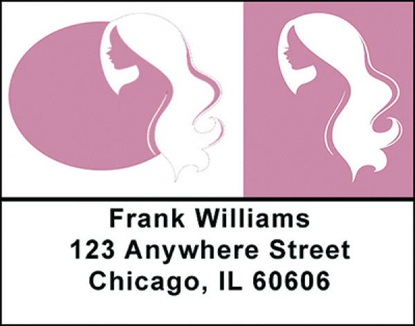 A Stylist Silhouette Address Labels | LBBAP-36