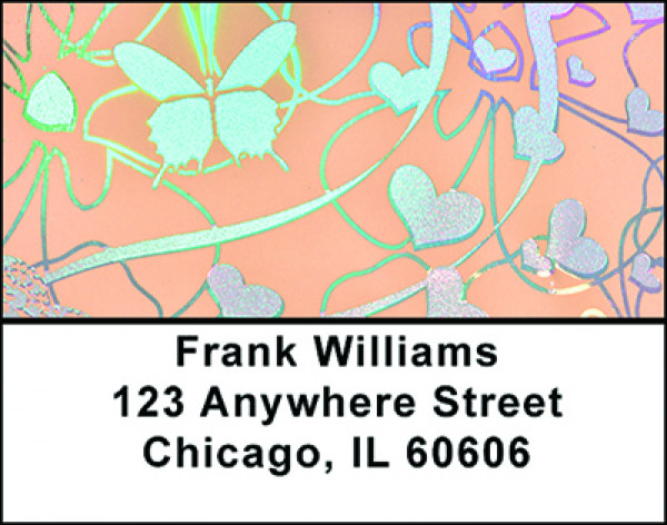 Butterfly - Hearts Hollogram Address Labels | LBBAP-45