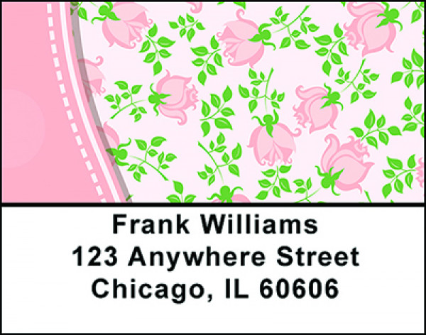 Pink Rose Splash Address Labels | LBBAP-75