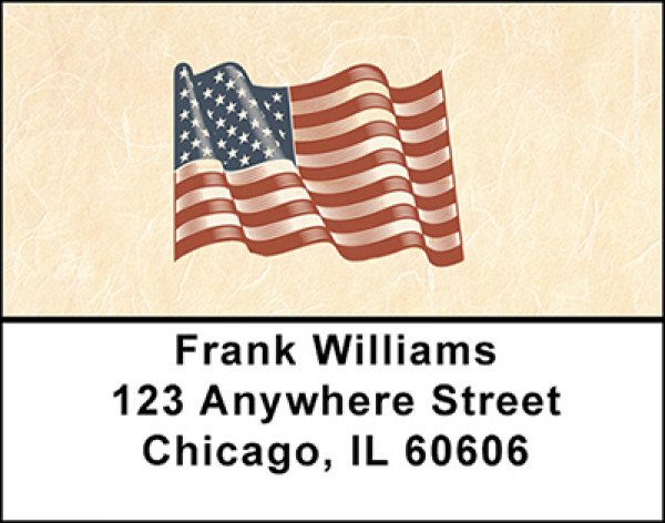Stars - Stripes Retro Style Address Labels | LBBAP-85