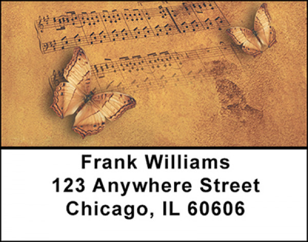 Golden Butterflies Address Labels | LBBAQ-11