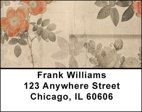 Antique Pink Roses Address Labels | LBBAQ-53
