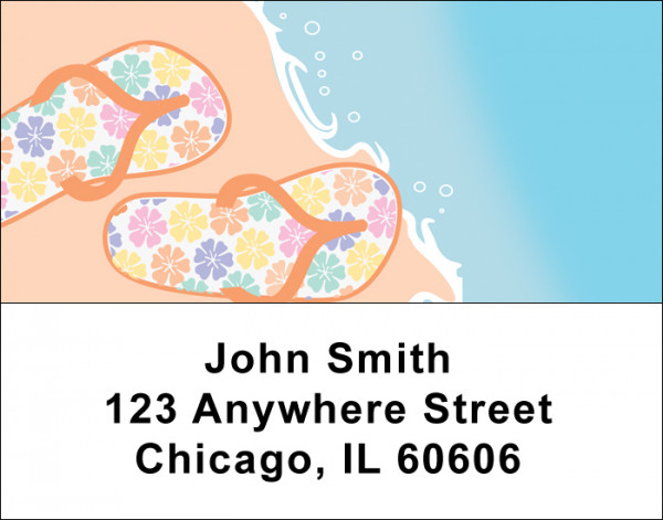 Retro Beach Scenes Address Labels | LBBEA-02