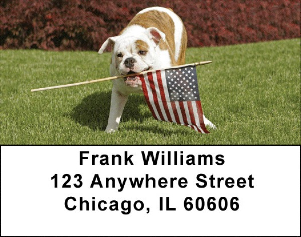 English Bulldogs Romping Address Labels | LBDOG-65