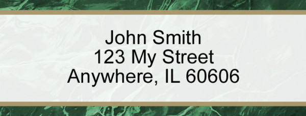 Green Marble Rectangle Address Label | LRVAL-018