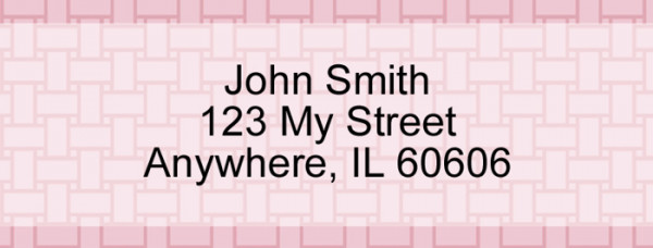 Pink Safety Rectangle Address Label | LRVAL-026