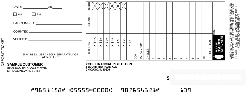 Loose Business Deposit Slips Style 4